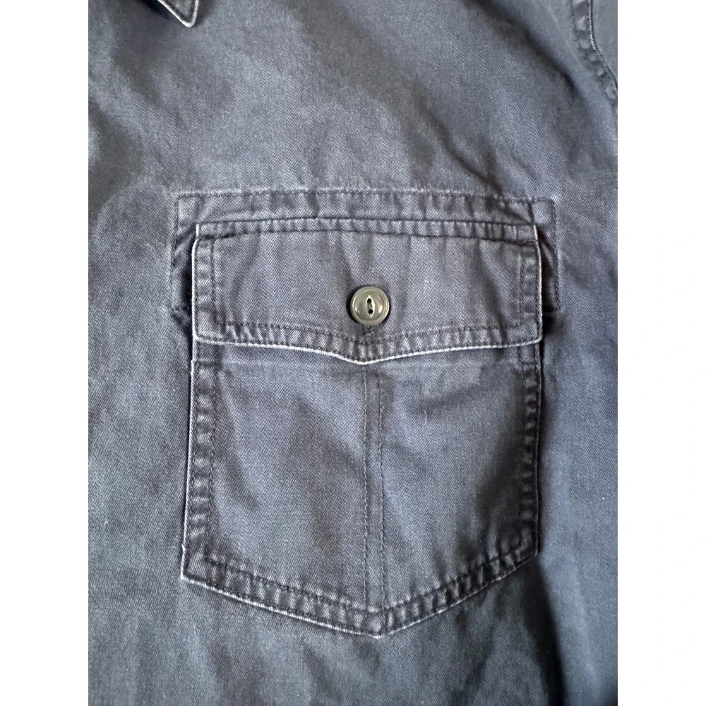 Levis Mens XXL Navy Blue Military Utility Button Up Shirt Epaulets Cotton